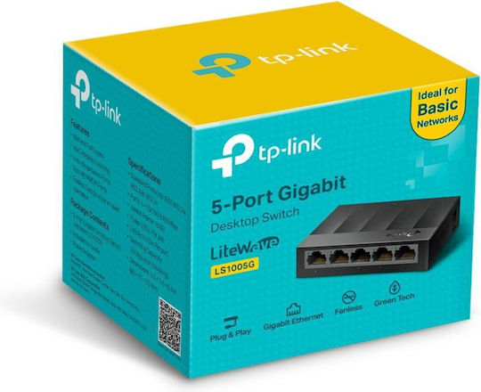 TP-LINK LS1005G v1 Unverwaltet L2 Switch mit 5 Ports Gigabit (1Gbps) Ethernet