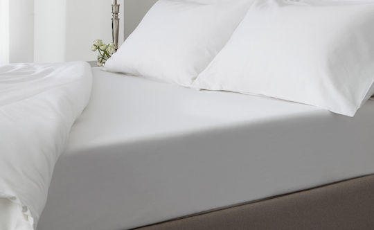 King Size Sheet Set Plain White Tc300 Satin Cotton Blanc De Blanc 250x280 4pcs