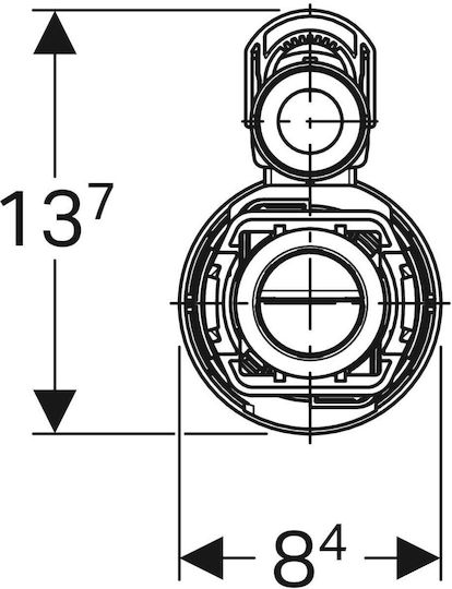 Geberit Integrierter Mechanismus mit Doppeltem Knopf 282.303.21.2