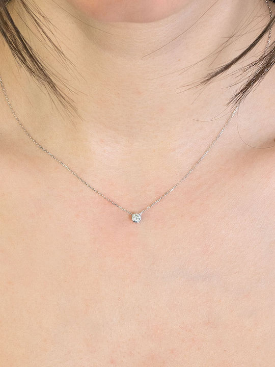 Diamond Group Κολιέ από Λευκόχρυσο 18Κ