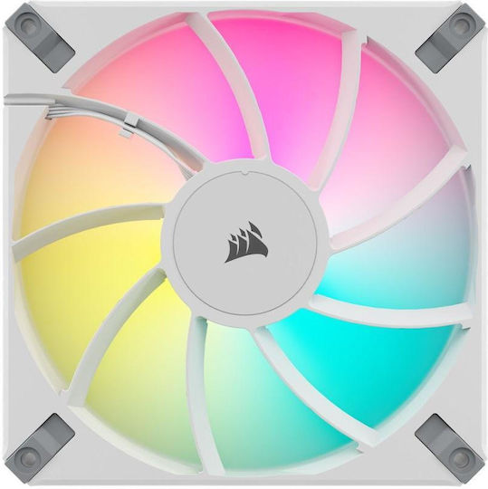 Corsair iCUE AF140 Elite Case Fan 1700rpm 89cfm with RGB Lighting and 4-Pin PWM Connection 2pcs White