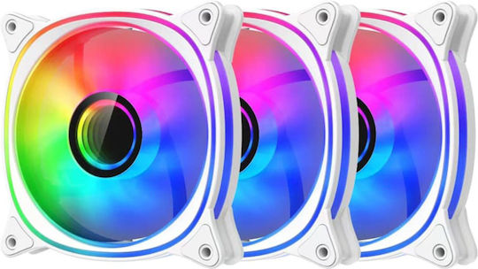 LC-Power Lc-cf-120-argb-kit-w Case Fan 120mm with ARGB Lighting and Connection 6-Pin 3pcs White