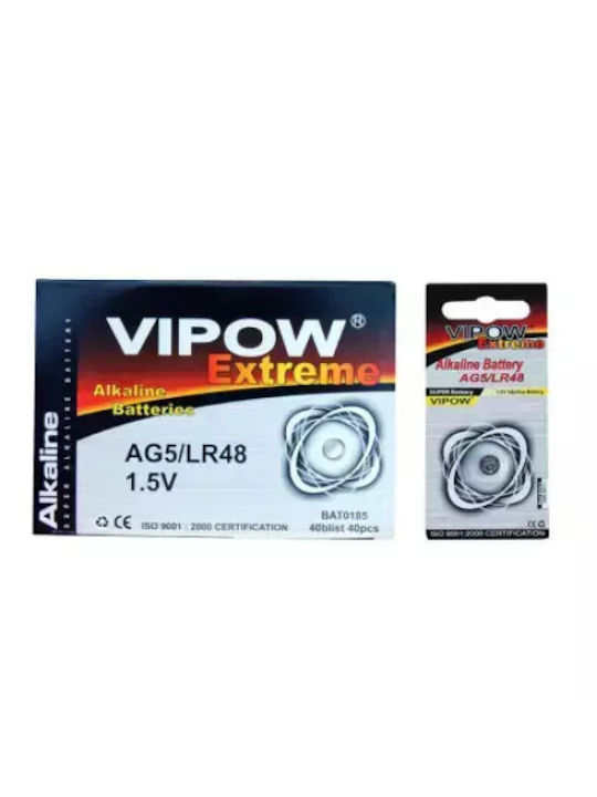 Vipow 193/LR754/AG5 Алкален Батерия За часовници LR48 1.5V 1бр