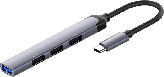 ColorWay USB-Hub 3 Anschlüsse USB 2.0 mit USB-A Anschluss Silber