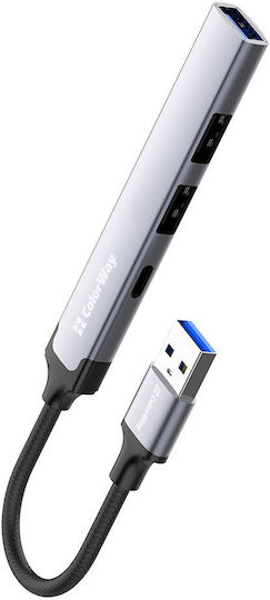 ColorWay Hub 4 Θυρών USB 3.0 με σύνδεση USB-A Ασημί