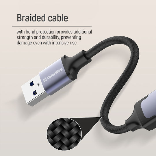 ColorWay Hub 4 Θυρών USB 3.0 με σύνδεση USB-A Ασημί