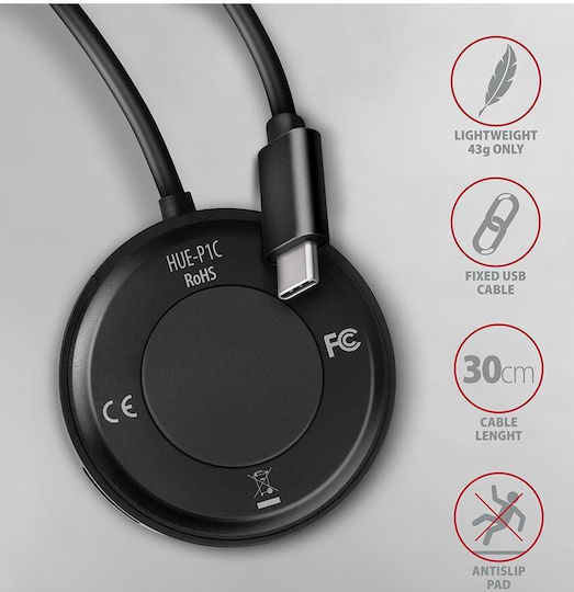 Axagon USB 3.2 Hub 4 Porturi cu conexiune USB-C și Port de încărcare Albastru