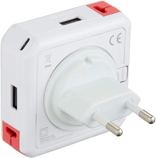 Allocacoc USB-Hub 4 Anschlüsse USB 2.0 mit USB-A Anschluss Weiß