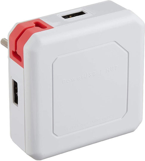 Allocacoc USB-Hub 4 Anschlüsse USB 2.0 mit USB-A Anschluss Weiß