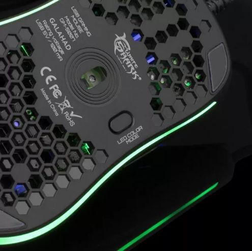 White Shark Galahad RGB Геймърска Мишка 6400 DPI Черен