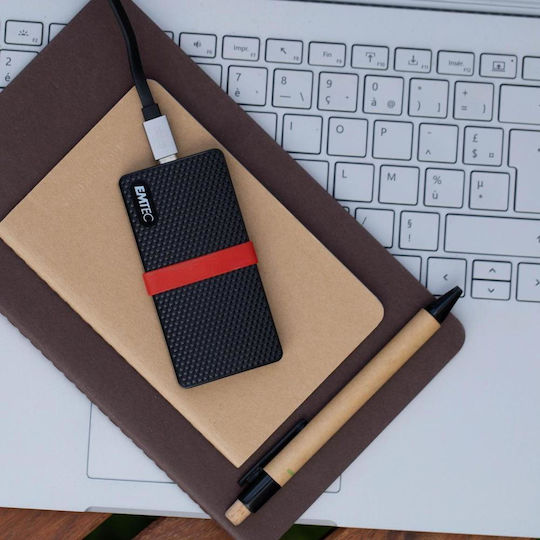 Emtec X200 Преносим USB-C 3.2 / 3.1 Външен SSD 1TB 2.5" Червен