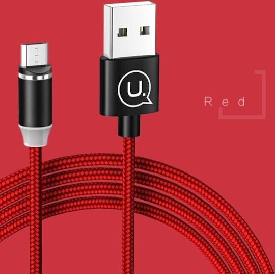 Usams US-SJ294 Плетена / Магнитен USB 2.0 до микро USB кабел Червен 1м (SJ294USB02) 1бр