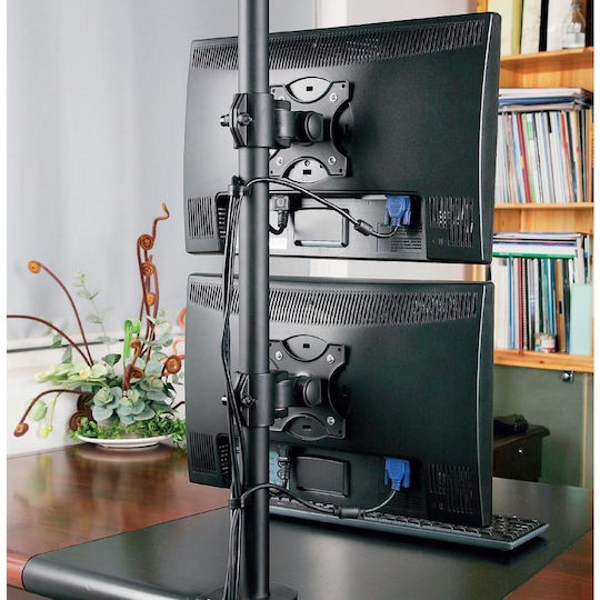 Techly Stand Desk Mounted for 2 Monitors up to 27" with Arm (ICA-LCD-350-D)