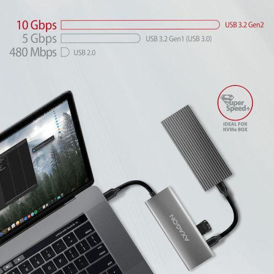 Axagon HMC-5G2 USB-C Docking Station mit HDMI 4K PD Silber