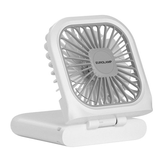 Eurolamp Handheld USB Folding Fan 5W White 300-20542