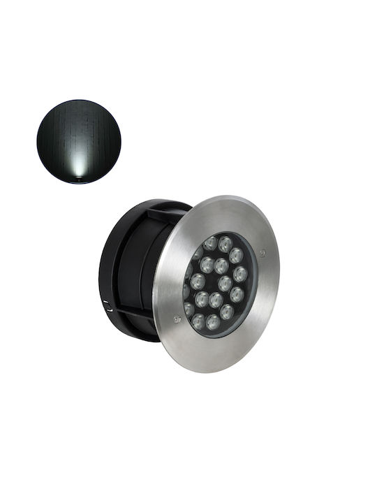 GloboStar Undergroundsina Spot Floor Lamp 18W with Natural White Light IP68 White