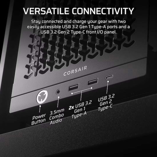 Corsair Frame 4000D Gaming Midi Tower Κουτί Υπολογιστή με Πλαϊνό Παράθυρο Μαύρο