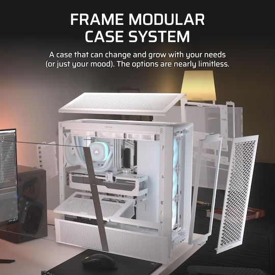 Corsair Corsair Gehäuse 4000D RS Gaming Midi-Turm Computergehäuse mit RGB-Beleuchtung Weiß