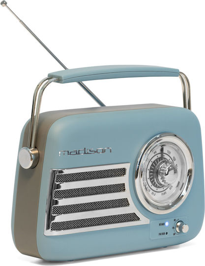 Madison Freesound VR40 Retro Επιτραπέζιο Ραδιόφωνο Επαναφορτιζόμενο με Bluetooth Μπλε