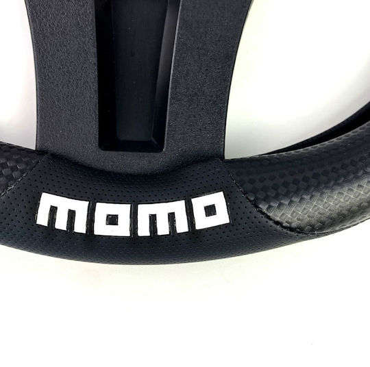 Momo Κάλυμμα Τιμονιού Αυτοκινήτου με Διάμετρο 38εκ. Συνθετικό Μαύρο