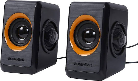 Sonic Gear Quatro 2 Ηχεία Υπολογιστή 2.0 με Ισχύ 6W σε Πορτοκαλί Χρώμα