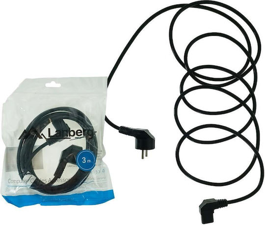 Lanberg IEC C13 - Schuko Kabel 3m Schwarz
