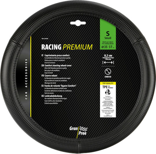 Lampa Car Steering Wheel Cover with Diameter 35-37cm made of Leatherette Black