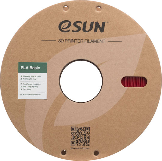 Esun PLA 3D Printer Filament 1.75mm Fire Engine Red 1kg 1τμχ (Spool)