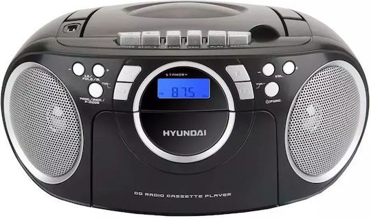 Hyundai Φορητό Ηχοσύστημα με Ραδιόφωνο / Κασετόφωνο / CD / USB Μαύρο