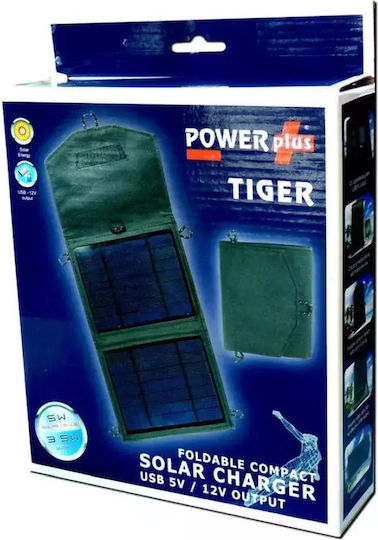 PowerPlus Tiger Αναδιπλούμενο Ηλιακό Panel Φορτιστής 5W με USB Output (Φορητών Συσκευών)