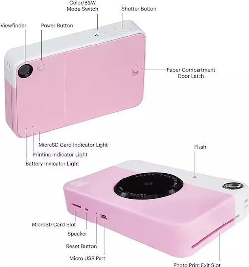 Kodak Printomatic Instant Φωτογραφική Μηχανή Pink
