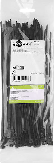 Goobay Plastic Cable Ties 200mm x 3.5mm in Black Colour (100 pcs) (17071)
