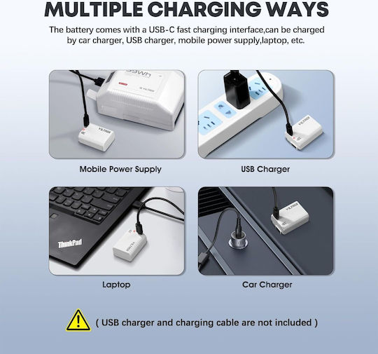 Baterie compatibilă Viltrox pentru Sony NP-FW50 cu port de încărcare USB-C