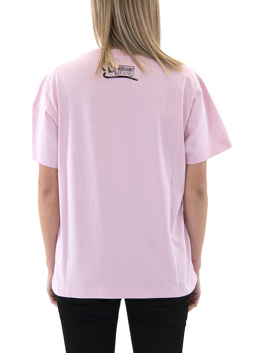 Moschino T-Shirt Μαύρο-ροζ