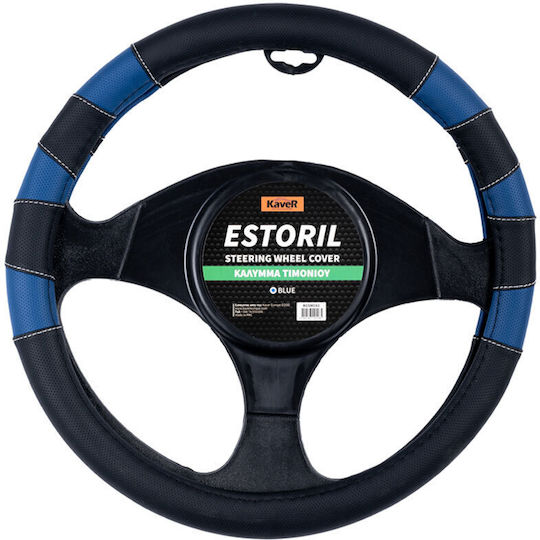 Kaver Kaver Auto Lenkradabdeckung Mit 38cm Durchmesser Synthetisch Blau Mit Blauer Naht