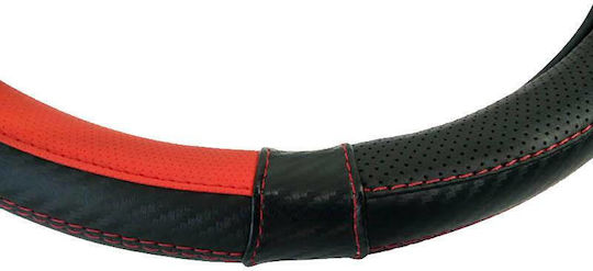 Auto Gs Car Steering Wheel Cover with Diameter 38cm made of Leatherette Black