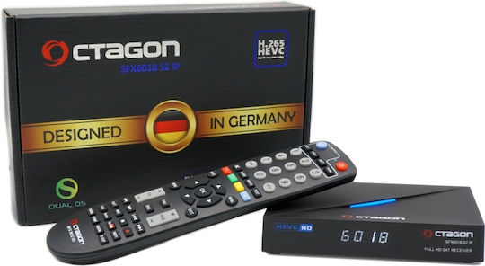 Octagon Satellite Decoder SFX6018 HD (720p) DVB-S2 with Built-in Wi-Fi in Black Color