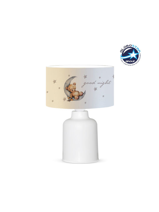 GloboStar Led Παιδικό Φωτιστικό Πορτατίφ Moon Λευκό 24x24x32εκ.