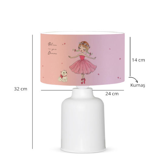 GloboStar Led Kids Portable Lamp Ballerina Pink 24x24x32εκ.