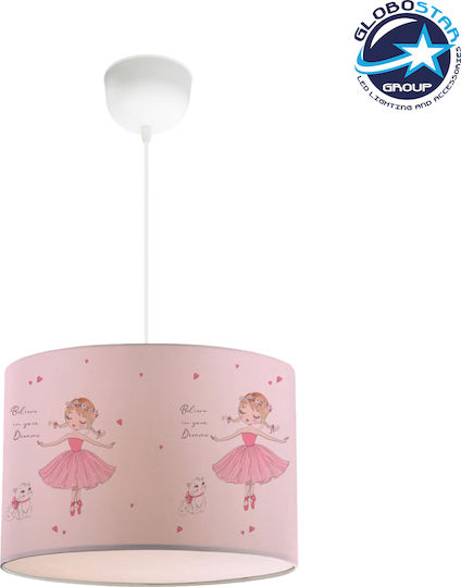 GloboStar Ballerina Einfaches Licht Kinderdeckenleuchte Deckenleuchte 8W mit Fassung E27 Rosa 28x70cm