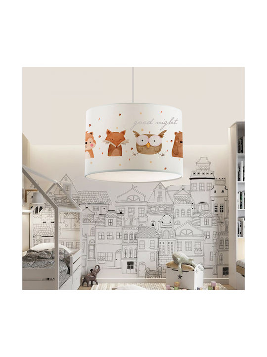 GloboStar Owl Einfaches Licht Kinderdeckenleuchte Deckenleuchte mit Fassung E27 Weiß 28x70cm