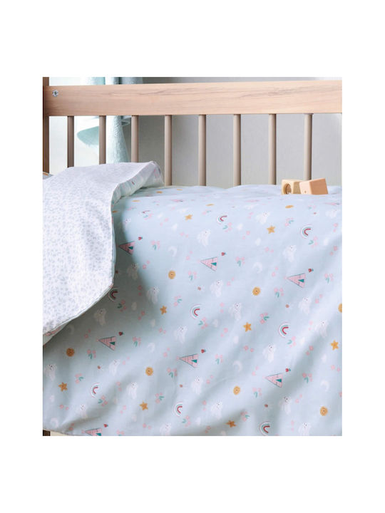 Kentia Kounelito Baby Sheets Set Cradle Cotton Light Blue 60x120cm 2pcs