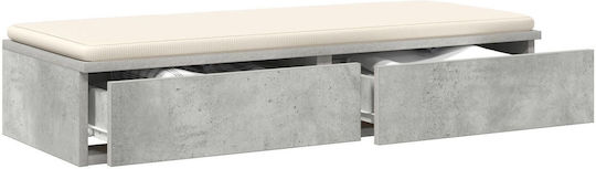 vidaXL Concrete Bed Drawer for Bed / Grey Concrete Table 100x36.5x16.5cm