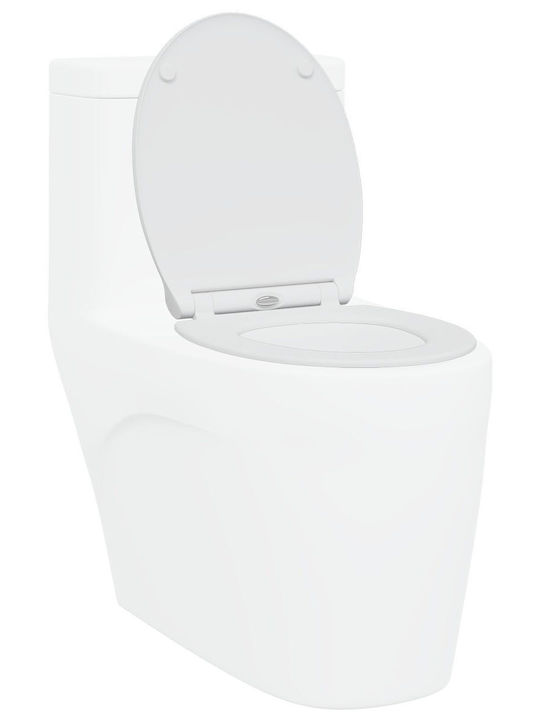 vidaXL Plastic Soft Close Toilet Seat White 37.5cm 42002365
