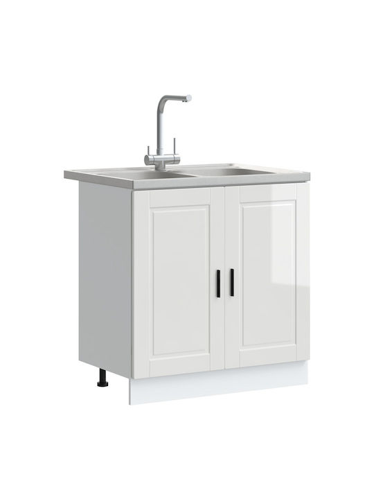 Dulap pentru Chiuvetă Alb lucios 80x46x84.5buc