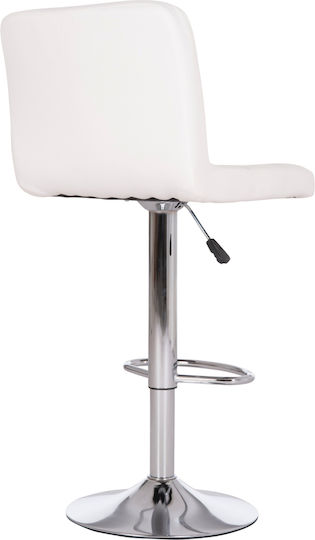 Stool Bar Diana with Back & Adjustable Height White 2pcs 44x52x109cm