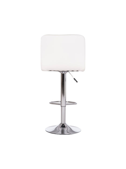 Stool Bar Diana with Back & Adjustable Height White 2pcs 44x52x109cm