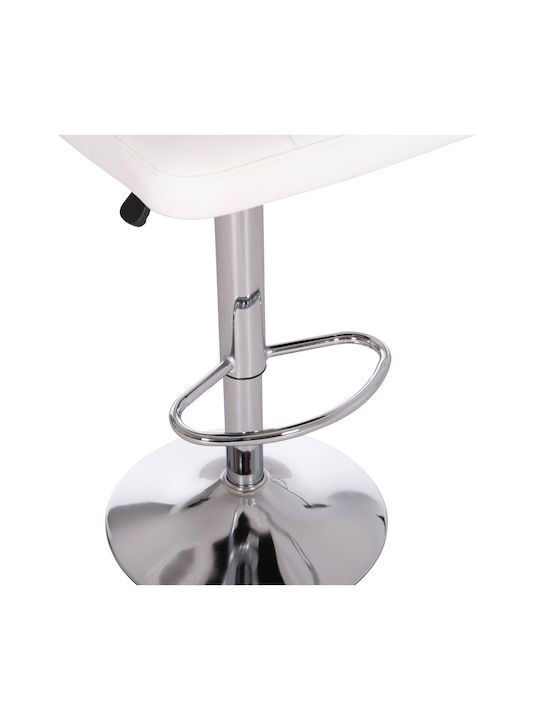 Stool Bar Diana with Back & Adjustable Height White 2pcs 44x52x109cm