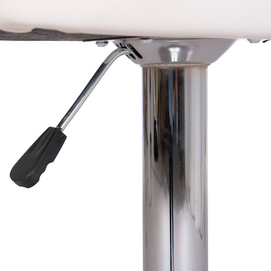 Stool Bar Diana with Back & Adjustable Height White 2pcs 44x52x109cm