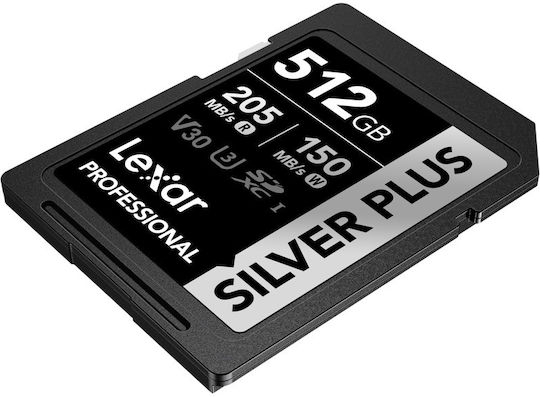 Lexar Professional Silver Plus 1066x Memory Card LSDSIPL512G-BNNNG 512GB SDXC UHS-I U3 A2 V30
